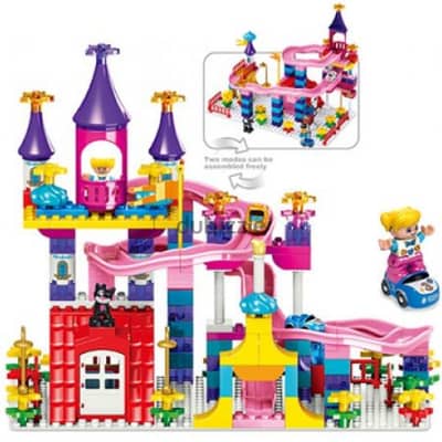 Toy Bricks DIY Bricks Waving Slide Castle 162 Pcs