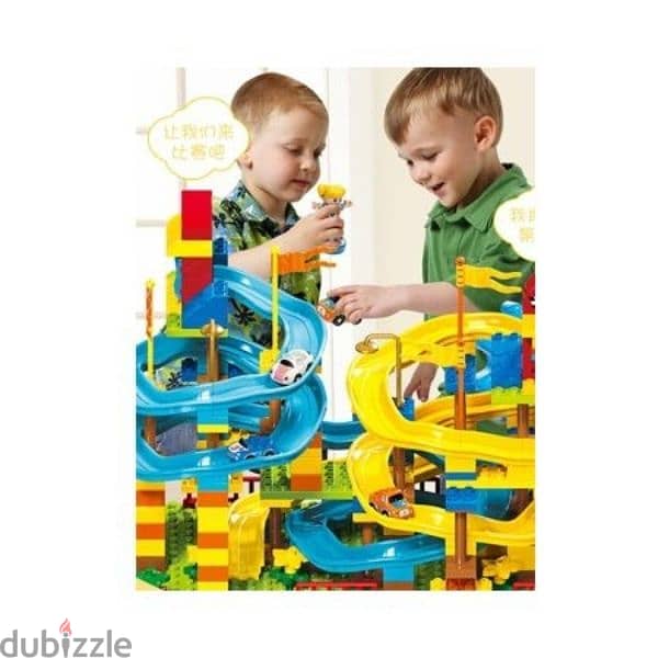 Toy Bricks DIY Bricks Waving Slide Garage 195 Pcs 1