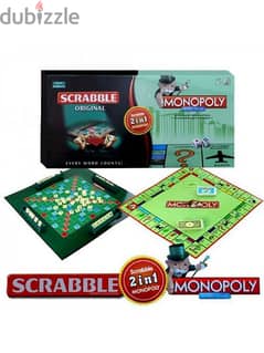 2 In 1 French Version Scrabble & Monopoli Games 0