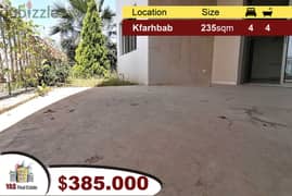 Kfarhbab 235m2 + 85m2 Terrace / Garden | Prime Location | New | View | 0