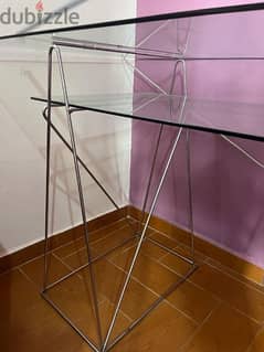 Glass table, double rack and chair like new 0