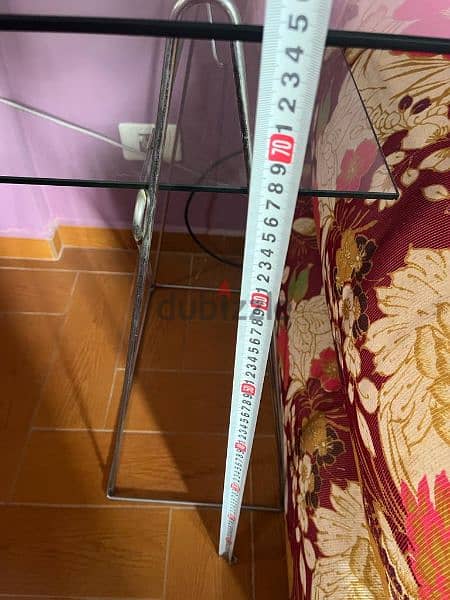 Glass table, double rack and chair like new 4