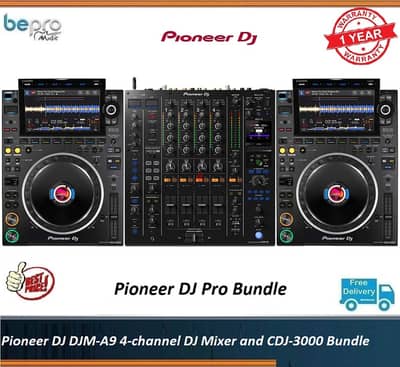 Pioneer DJ DJM-A9 4-channel DJ Mixer and CDJ-3000 Bundle