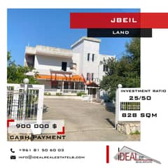 Land for sale in jbeil 828 SQM REF#JH17132