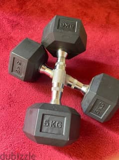 2 dumbells (5kg)