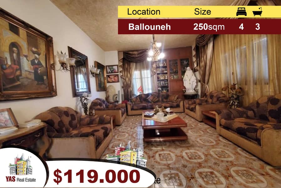 Ballouneh 250m2 | 50m2 Terrace | Partly Furnished | Luxury | 0