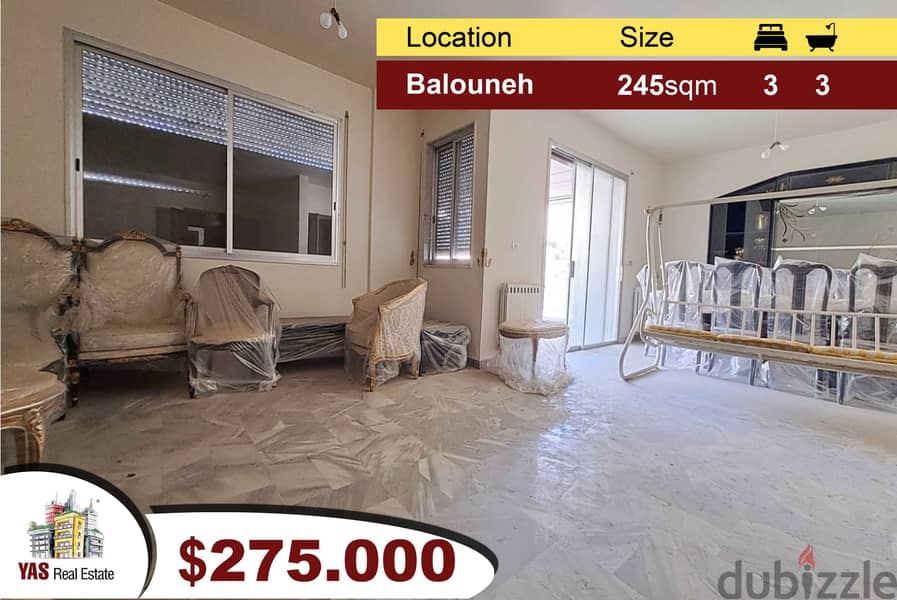 Ballouneh 245m2 | Super Prime Location | Well Maintained |open View |G 0