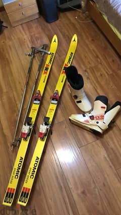 atomic skis with atomic sticks and shoes