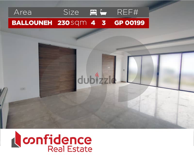 Apartment for sale in ballouneh! REF#GP00199 0