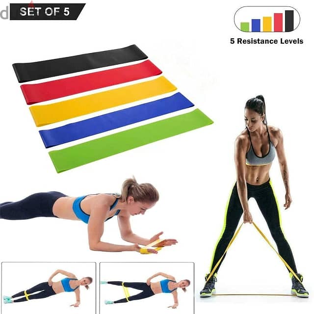 Fitness Resistance Bands 5-Piece Set with Bag 2