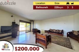 Ballouneh 220m2 + 20m2 Terrace | Brand New | Prime Location | Luxury |
