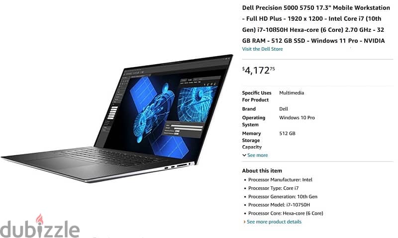 Laptop (Mobile Workstation) Dell Precision 5750 2