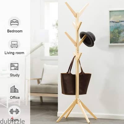 Coat Rack Wooden with Hooks 175x45x45cm