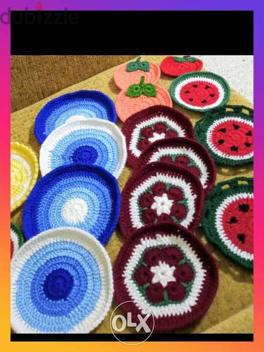 Warm elegant crochet coasters 0