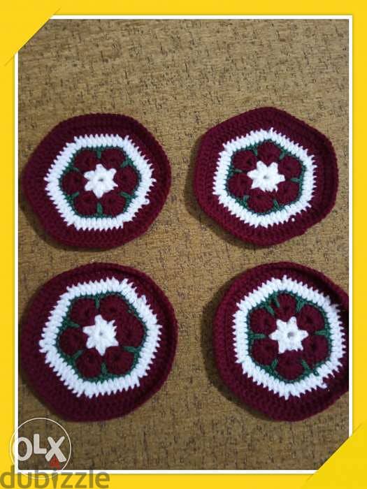 Warm elegant crochet coasters 3