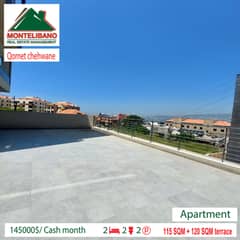 145,000$ !!! Apartment in  Qoenet Chehwen with terrace!!!