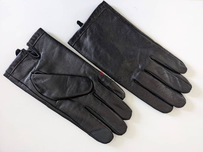 Calvin Klein Leather Gloves (Large) 0