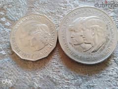 Set of two Coins For Prince Charles and Princess Diana