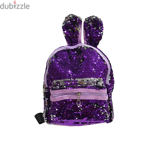 Stylish Magic Reversible Bunny Design Sequined Mini Backpack For Girls 1
