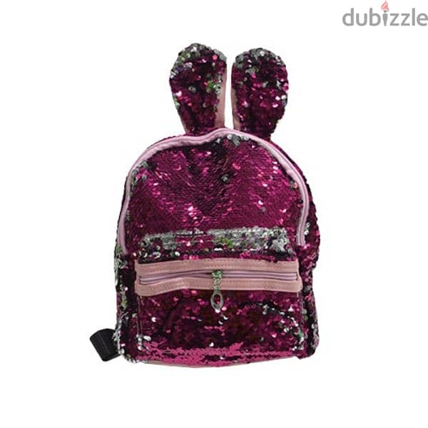 Stylish Magic Reversible Bunny Design Sequined Mini Backpack For Girls 3