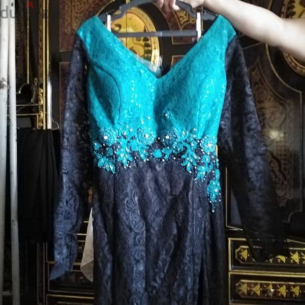 blue ana black dress 0