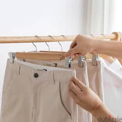 Wooden Hanger With Clips