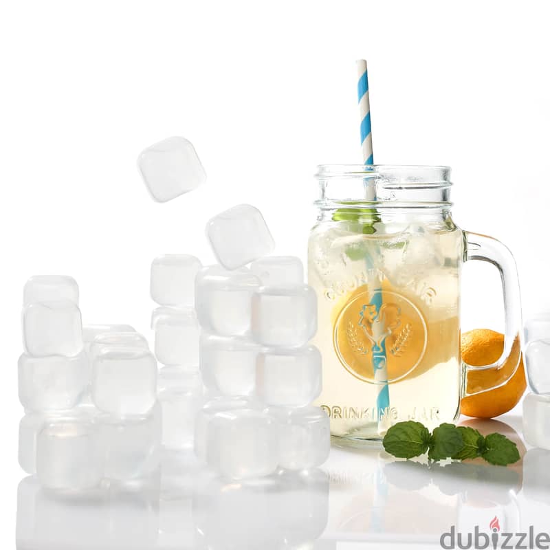 Reusable Plastic Ice Cubes, 10 Pcs Per Pack, Distilled Water Within 0