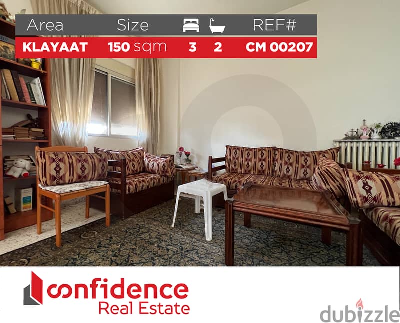 Cozy and Affordable Apartment for sale in Klayaat! REF#CM00207 0