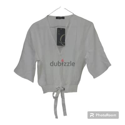 Quzu Collection Linen Crop Top