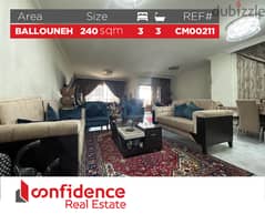 Amazing apartment in Ballouneh listed for sale! REF#CM00211 0