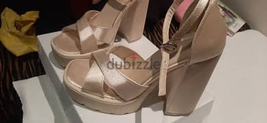 sandals beige satin band new 0