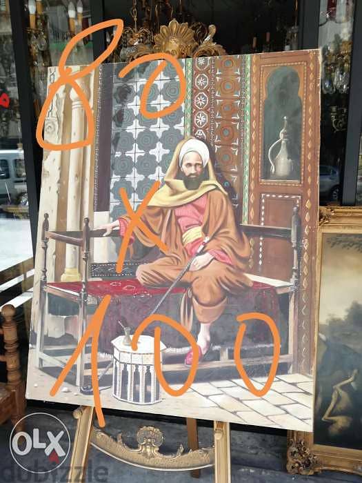 لوحة رسم زيتي عربي للفنان حميد الأسري روعة الجمال مميزة للغاية سعر لقط 3