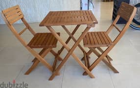 Belavi wood set طاولة و كرستين خشب 0