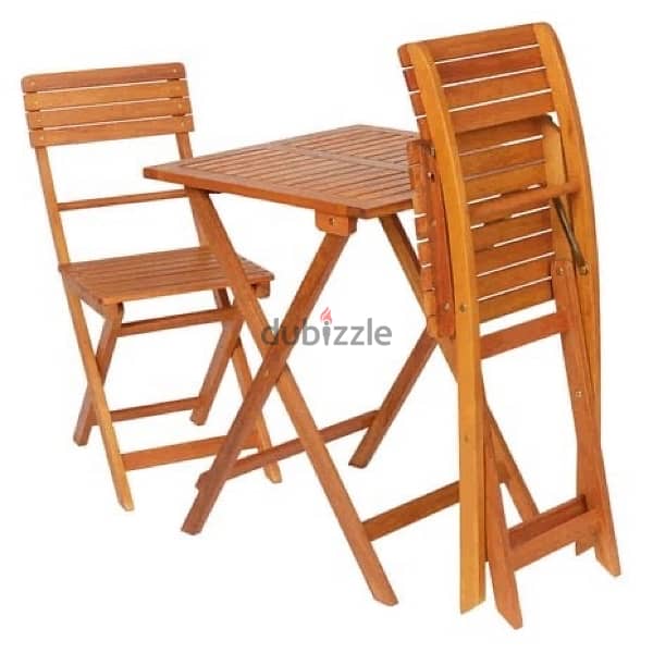 Belavi wood set طاولة و كرستين خشب 1
