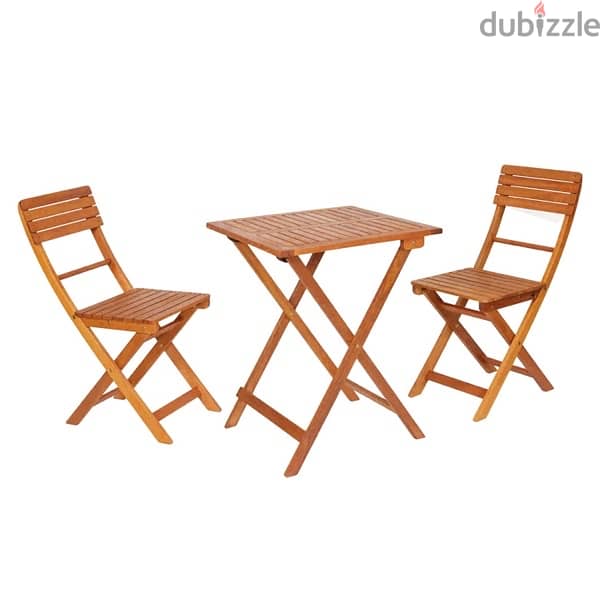 Belavi wood set طاولة و كرستين خشب 2