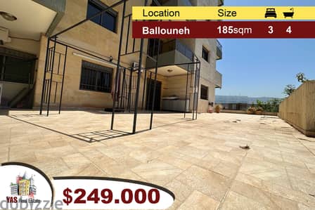 Ballouneh 185m2 | 150m2 Terrace | Super Luxurious | View | Catch |