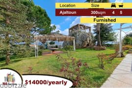 Ajaltoun 300m2+150m2 Terrace/Garden | Pool | Furnished | Rent / DA