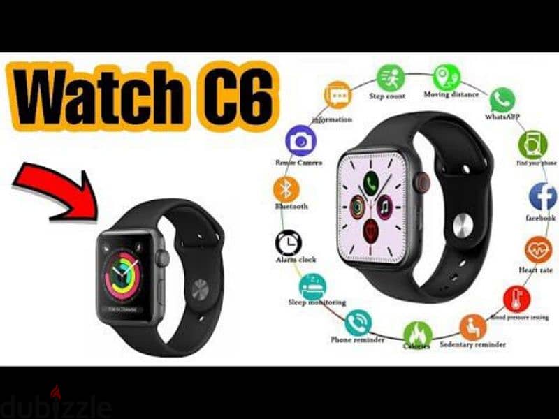 smart watch c6 like smart watch apple لفترة محدودة  سعر ٢٦$ 1