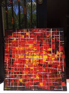 textured red painting 0