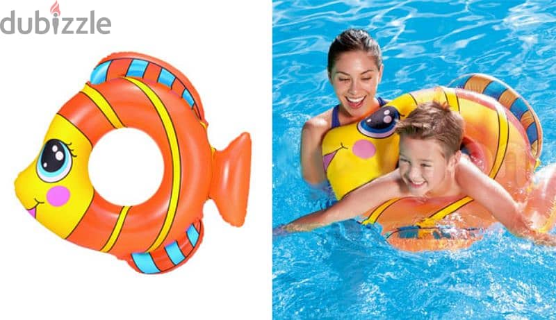 Bestway Inflatable Colorful Fish Swim Ring 81 x 76 cm 2