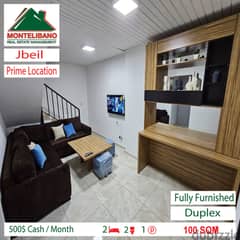 500$  Duplex Apartment for Rent in Jbeil !!
