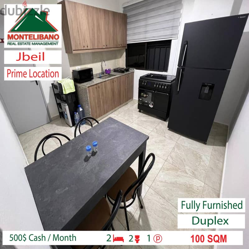 500$  Duplex Apartment for Rent in Jbeil !! 1