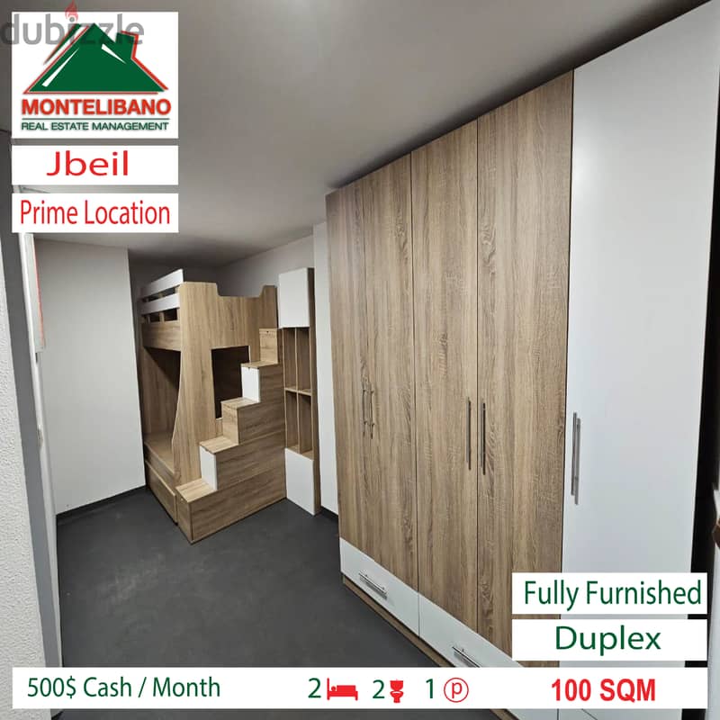 500$  Duplex Apartment for Rent in Jbeil !! 2