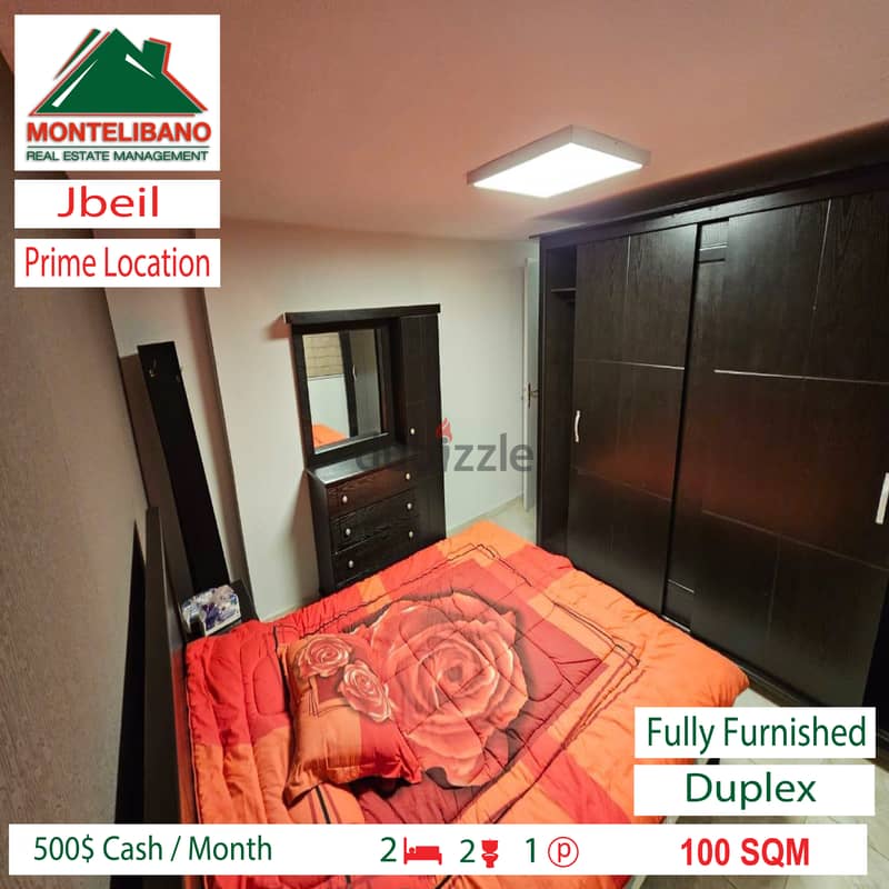 500$  Duplex Apartment for Rent in Jbeil !! 3