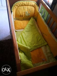 Baby bed + mattress+ set for bed from 4pic.
