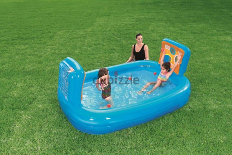 Bestway Inflatable Kiddie Paddling Pool With Goals & Targets 1