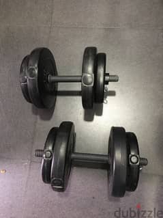 adjustable dumbells like new 18kg we have also all sports equipment 0