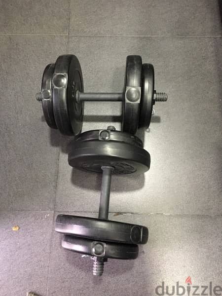 adjustable dumbells like new 18kg we have also all sports equipment 1