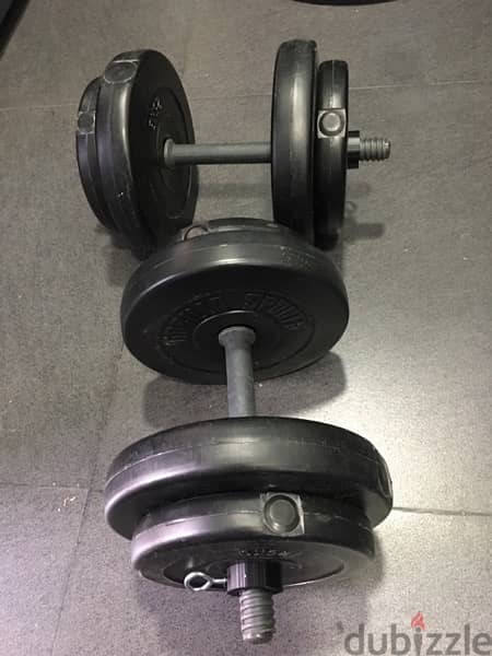 adjustable dumbells like new 18kg we have also all sports equipment 2