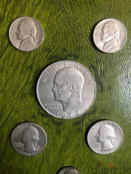 set of 6 USA coins 50’s 60’s 70’s 1